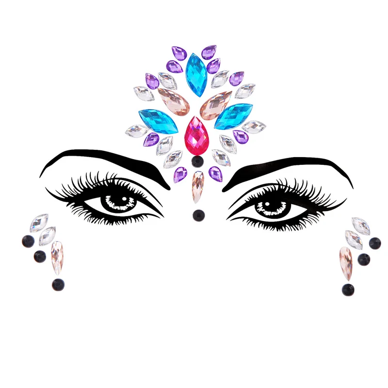 Resin Drill Electric Sound Festival Masquerade Face Decoration Stickers