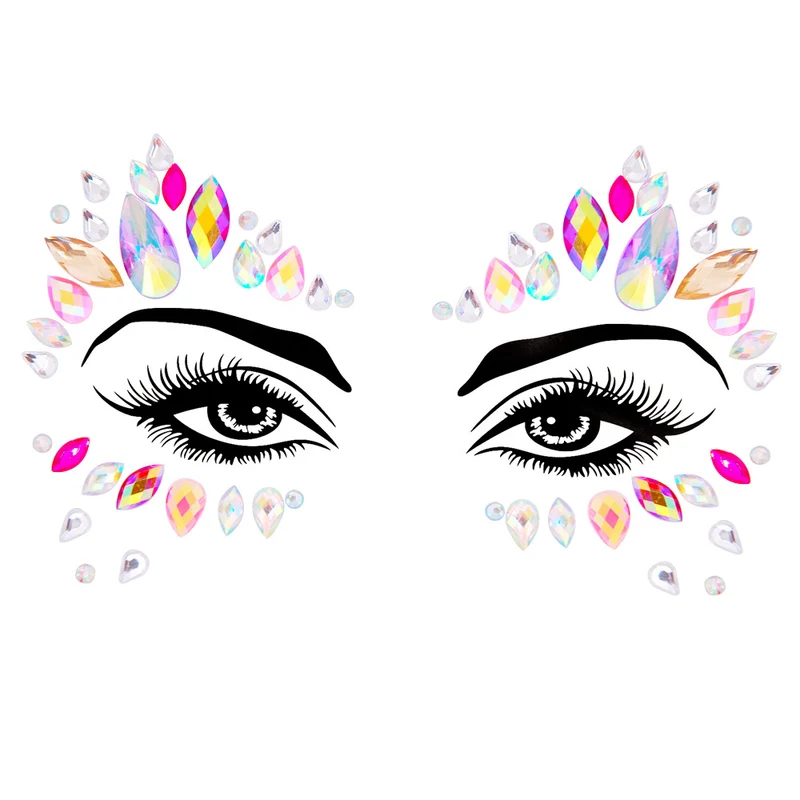 Resin Drill Electric Sound Festival Masquerade Face Decoration Stickers