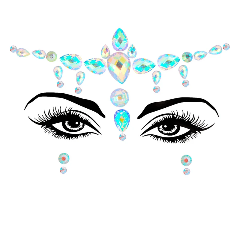 Resin Drill Electric Sound Festival Masquerade Face Decoration Stickers