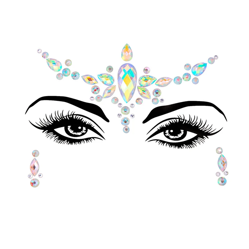 Resin Drill Electric Sound Festival Masquerade Face Decoration Stickers