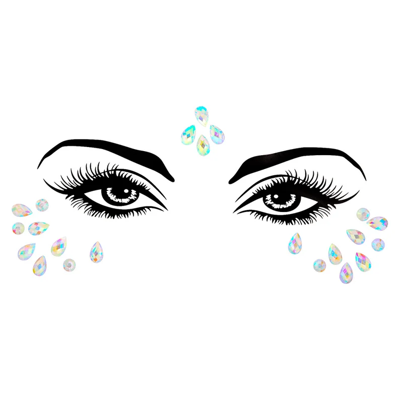 Resin Drill Electric Sound Festival Masquerade Face Decoration Stickers
