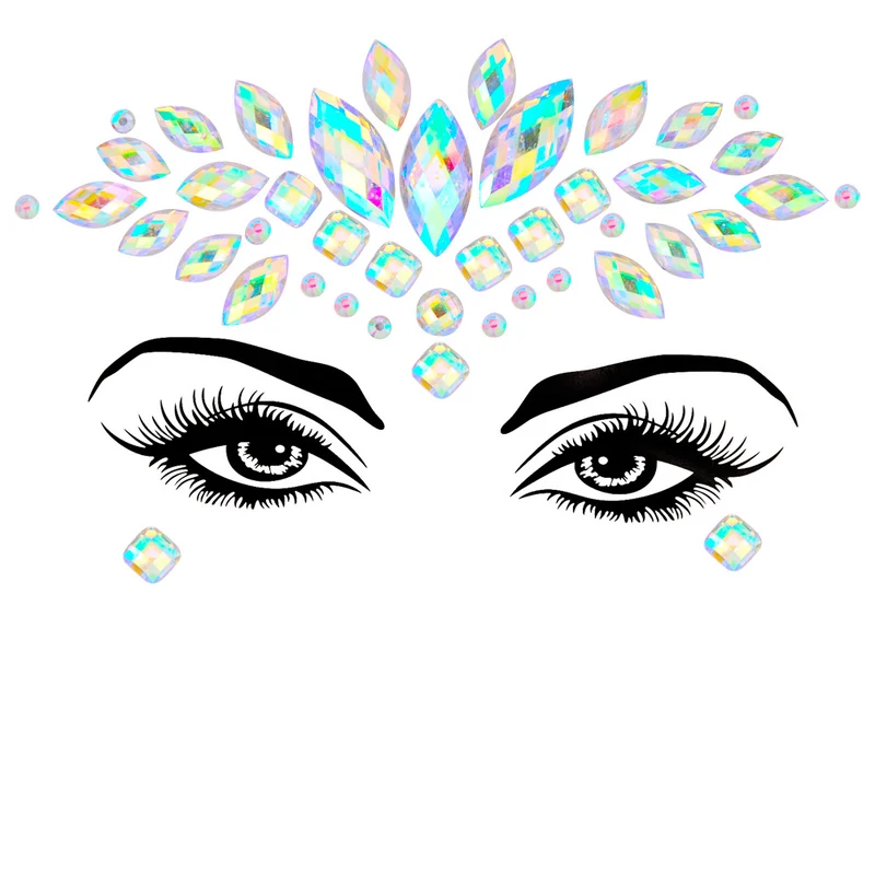 Resin Drill Electric Sound Festival Masquerade Face Decoration Stickers