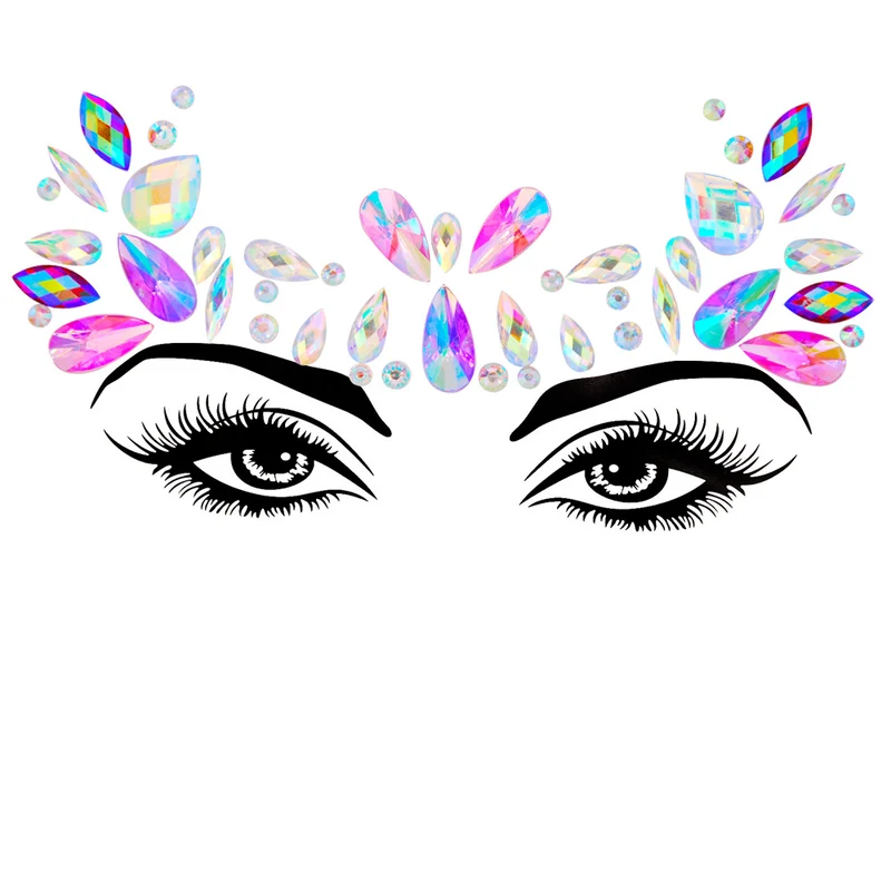 Resin Drill Electric Sound Festival Masquerade Face Decoration Stickers