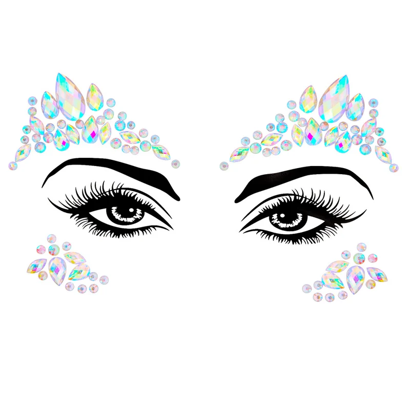 Resin Drill Electric Sound Festival Masquerade Face Decoration Stickers