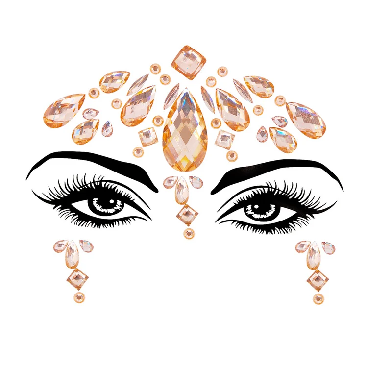 Resin Drill Electric Sound Festival Masquerade Face Decoration Stickers