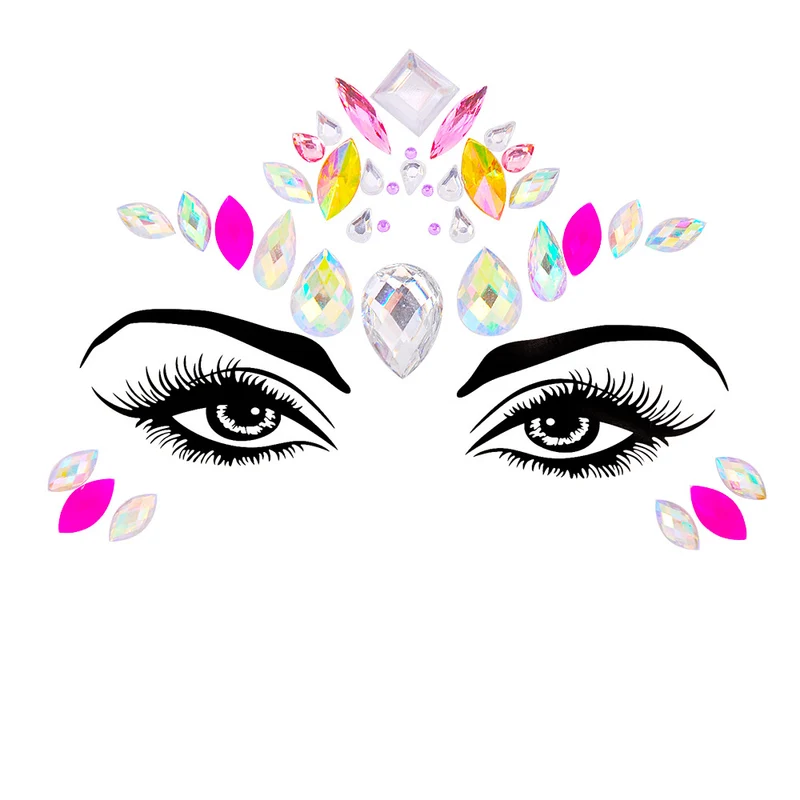 Resin Drill Electric Sound Festival Masquerade Face Decoration Stickers