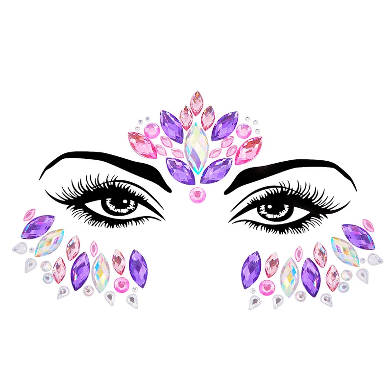 Resin Drill Electric Sound Festival Masquerade Face Decoration Stickers