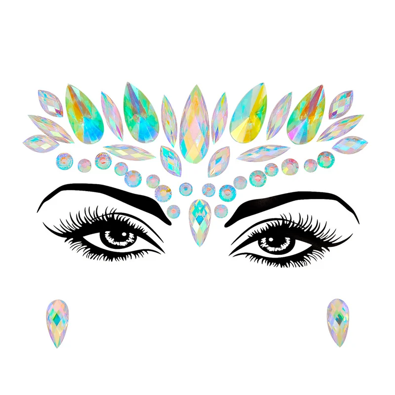 Resin Drill Electric Sound Festival Masquerade Face Decoration Stickers