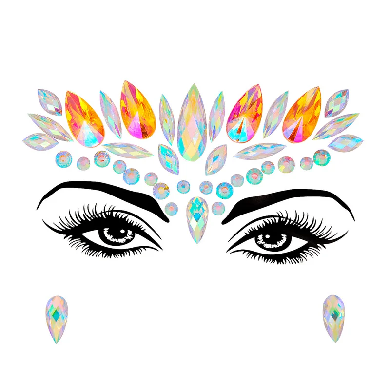 Resin Drill Electric Sound Festival Masquerade Face Decoration Stickers