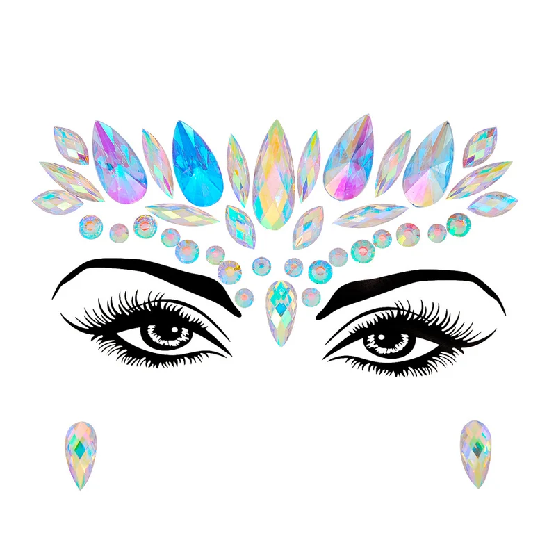 Resin Drill Electric Sound Festival Masquerade Face Decoration Stickers
