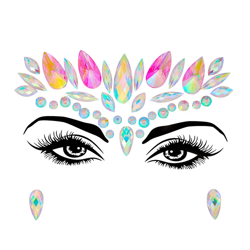 Resin Drill Electric Sound Festival Masquerade Face Decoration Stickers