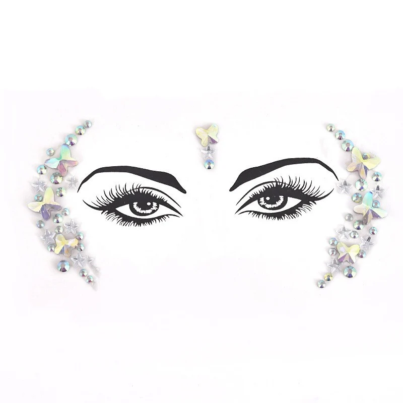 Resin Drill Electric Sound Festival Masquerade Face Decoration Stickers