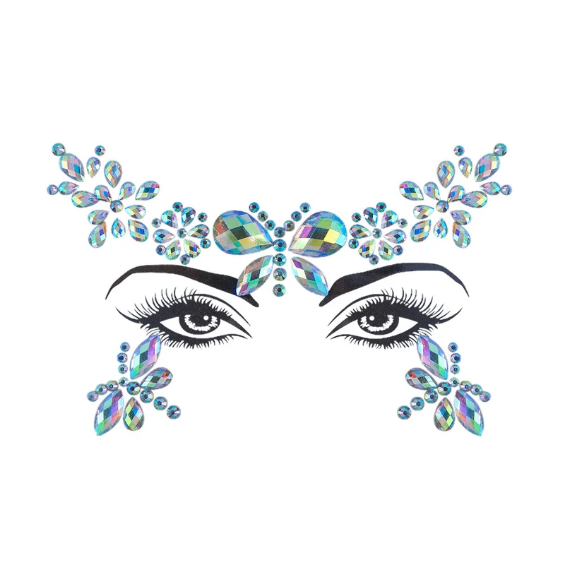 Resin Drill Electric Sound Festival Masquerade Face Decoration Stickers
