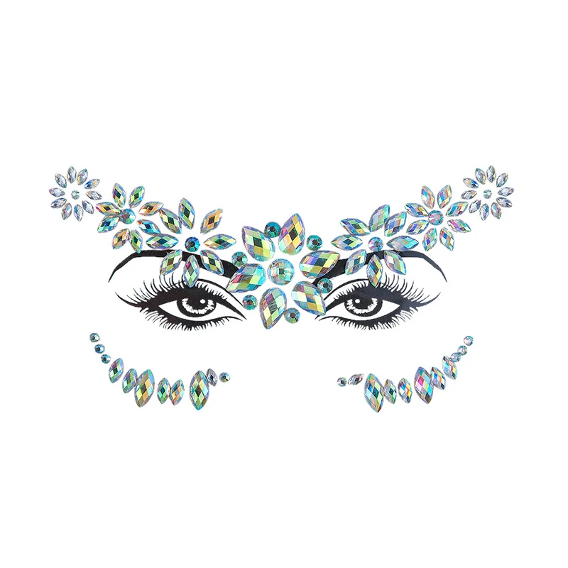 Resin Drill Electric Sound Festival Masquerade Face Decoration Stickers