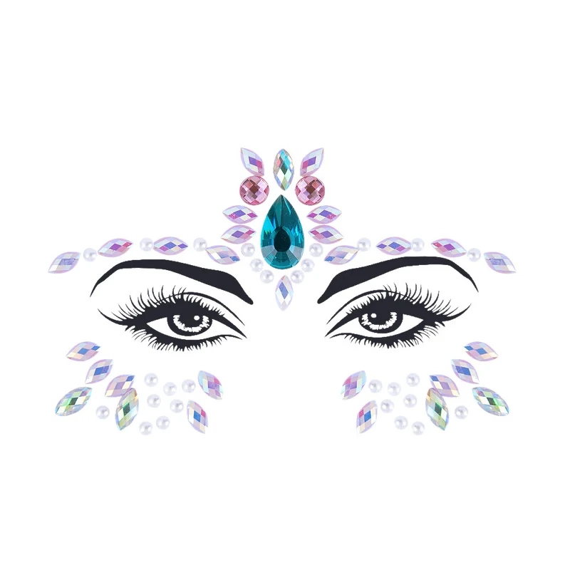 Resin Drill Electric Sound Festival Masquerade Face Decoration Stickers