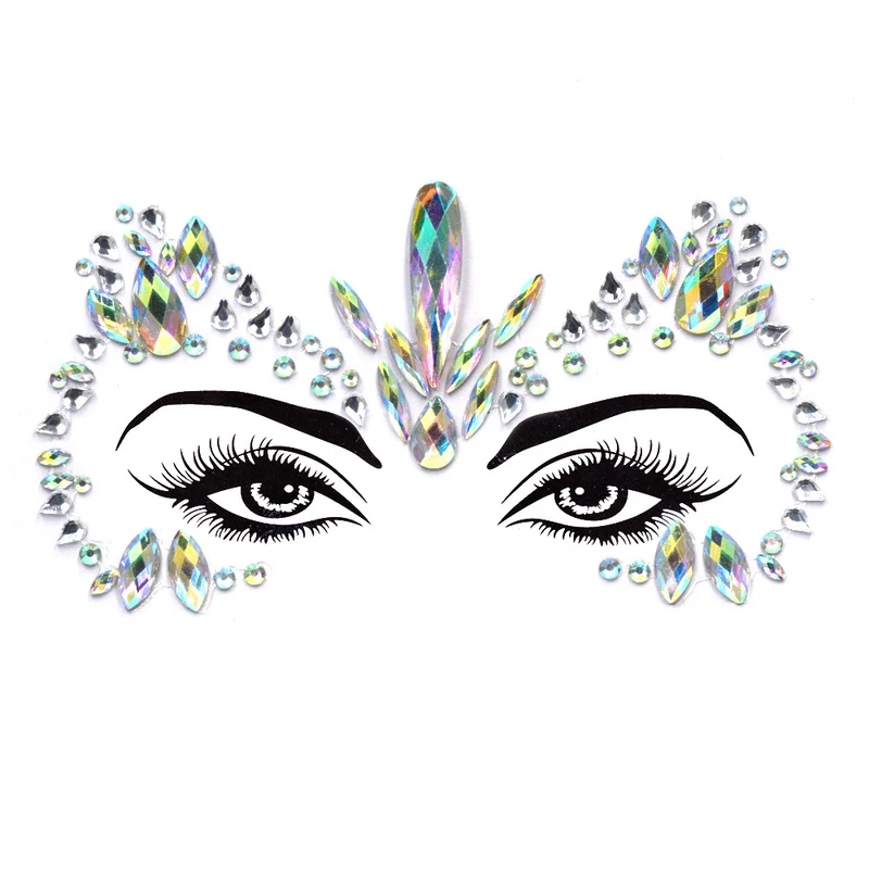 Resin Drill Electric Sound Festival Masquerade Face Decoration Stickers