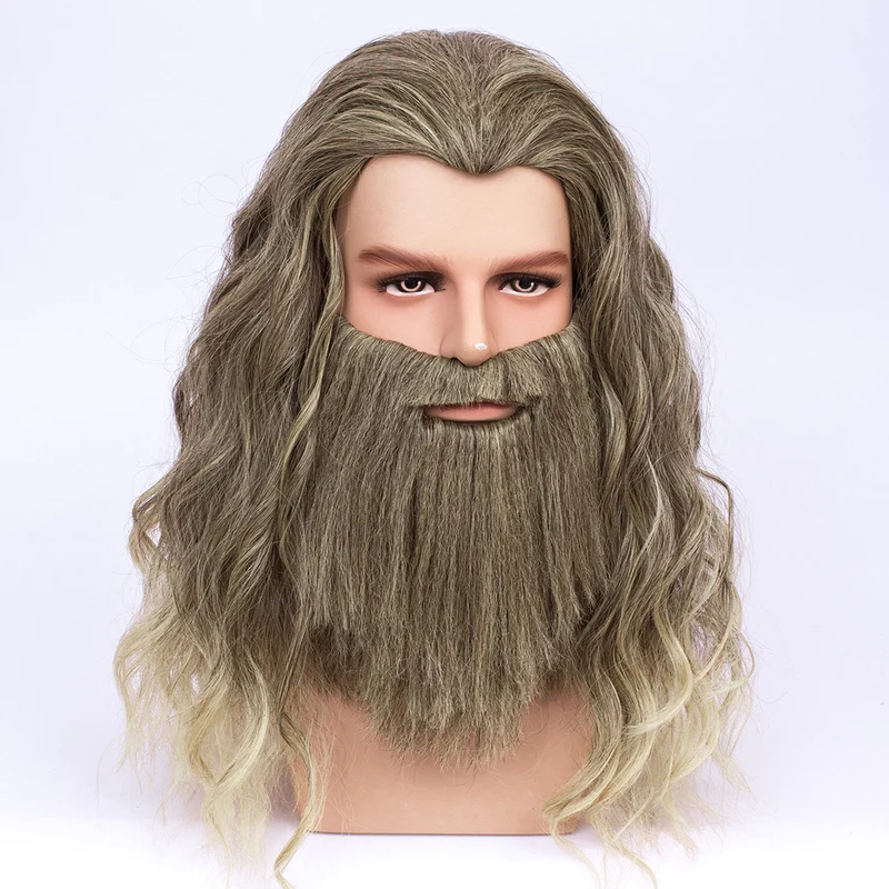 Halloween Cos High Quality Matte Temperature Silk Wig Beard