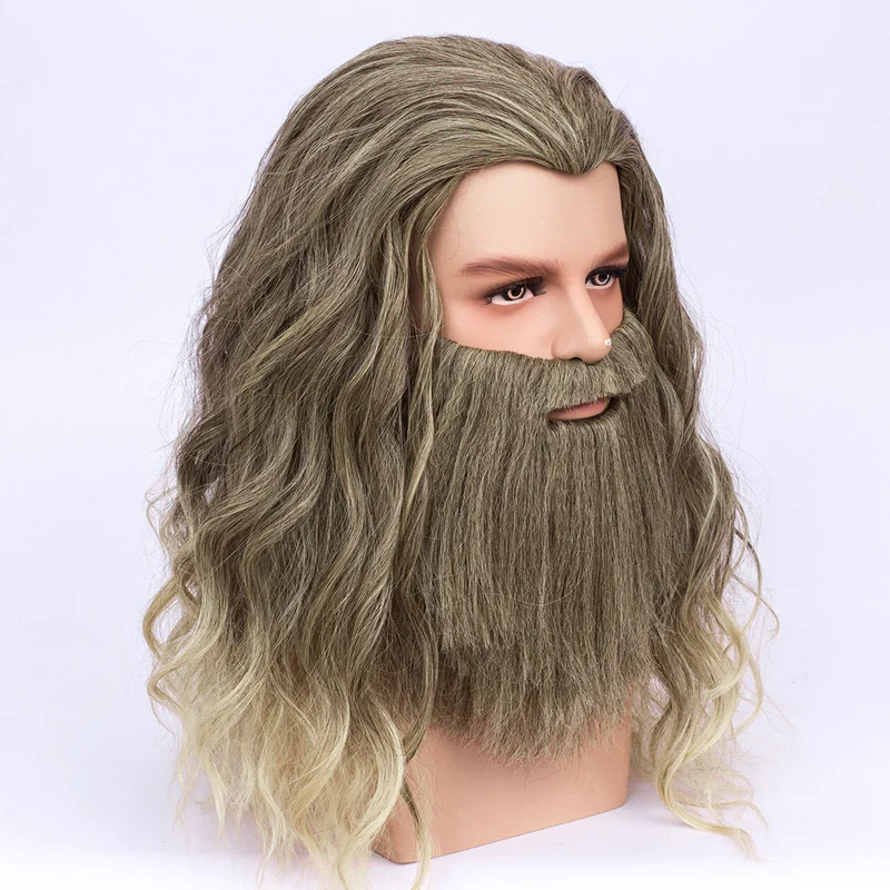 Halloween Cos High Quality Matte Temperature Silk Wig Beard
