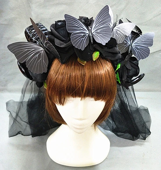 Shofar Dark Rose Lolita Cos Headdress