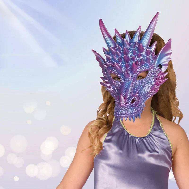 Pearl Blue Dragon Mask Cos Party