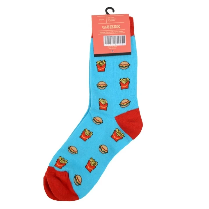 Hamburger & French Fries Novelty Socks