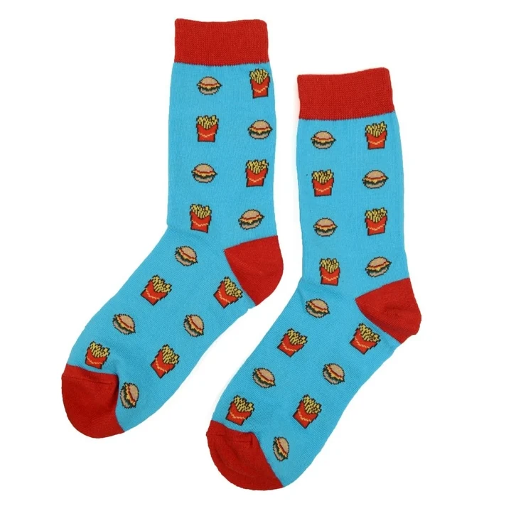Hamburger & French Fries Novelty Socks