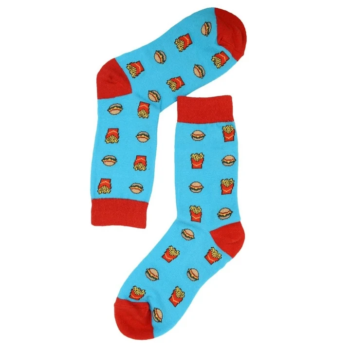 Hamburger & French Fries Novelty Socks