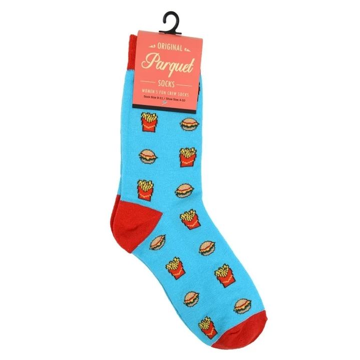 Hamburger & French Fries Novelty Socks