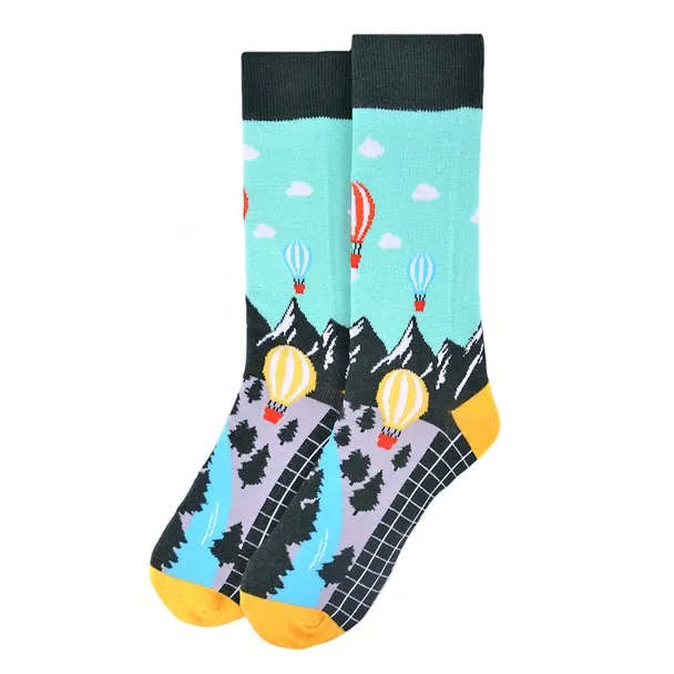 Hot Air Balloon Novelty Socks (Mens)