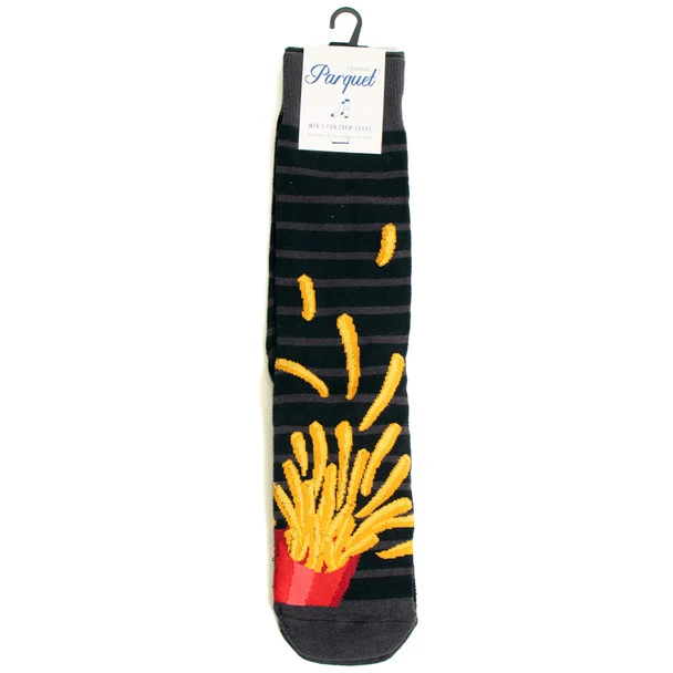 Flying French Fries Novelty Socks (Mens)