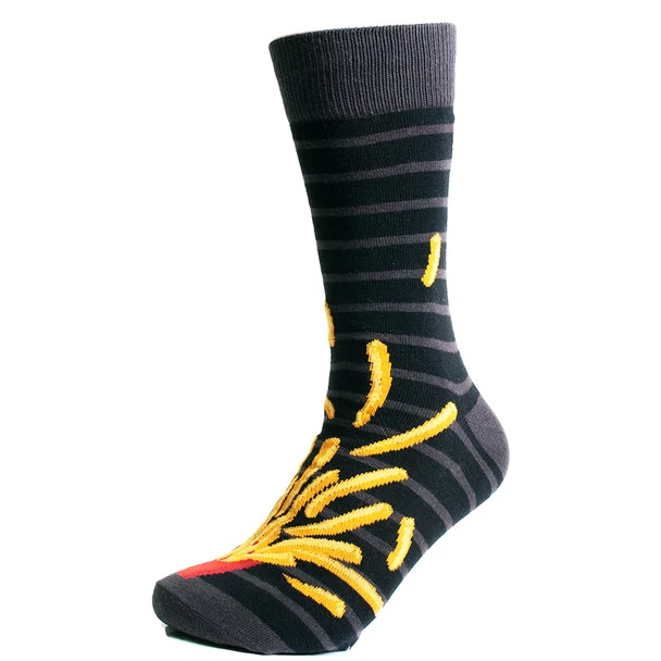 Flying French Fries Novelty Socks (Mens)