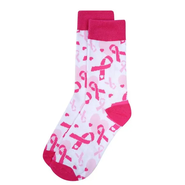 Breast Cancer Ribbon Novelty Socks