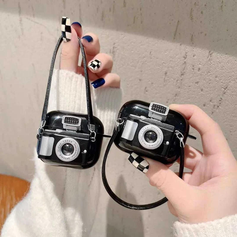 Retro Camera Headphone Protective Case Cute