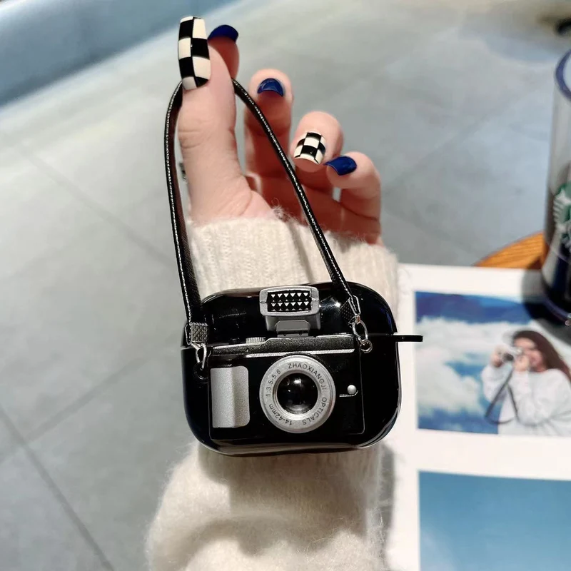 Retro Camera Headphone Protective Case Cute