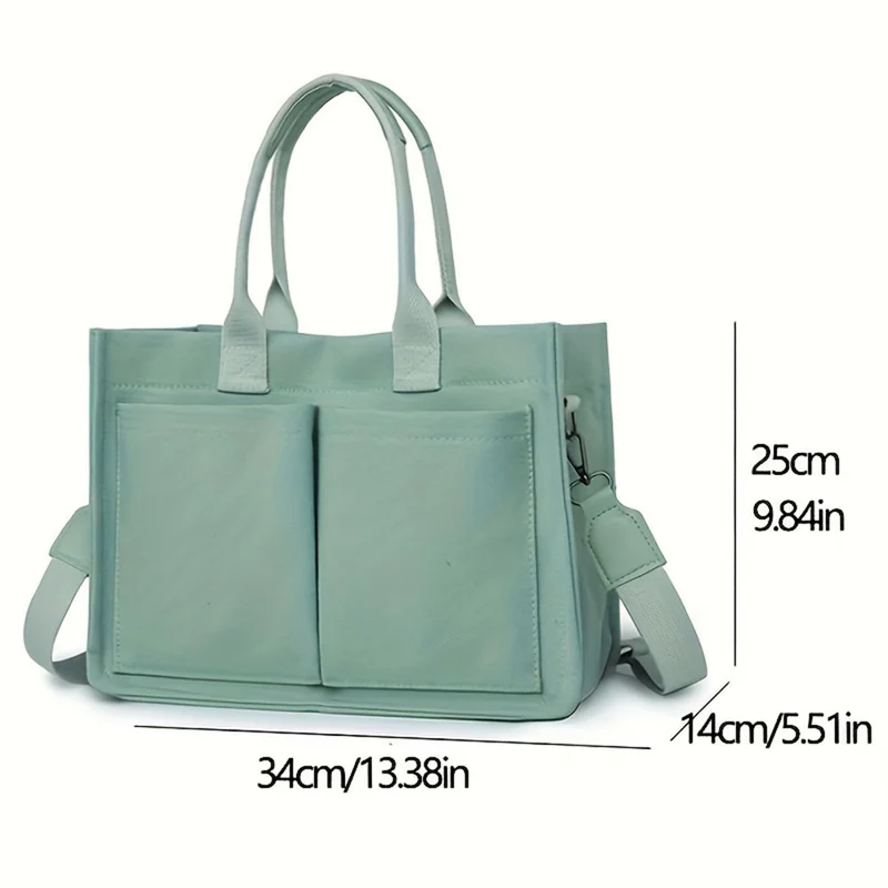 Large Capacity Canvas Tote Bags For Women Work Commuting Carrying Bag College Style Student Outfit Book Shoulder Shopper Bag