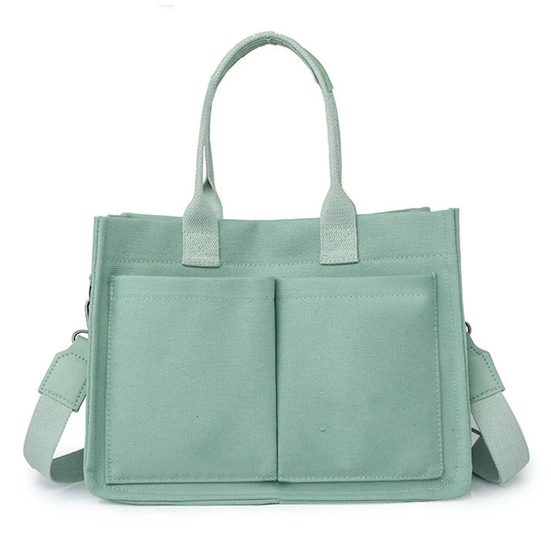 Large Capacity Canvas Tote Bags For Women Work Commuting Carrying Bag College Style Student Outfit Book Shoulder Shopper Bag