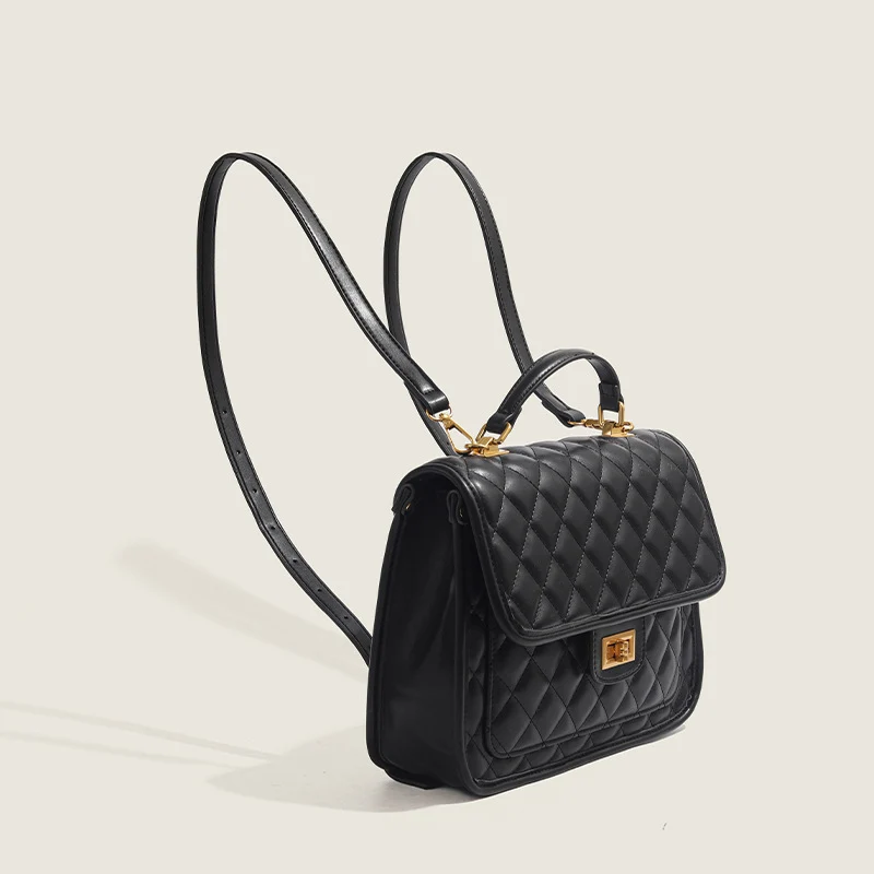 High-Fashion Design Rhombus Purse Backpack