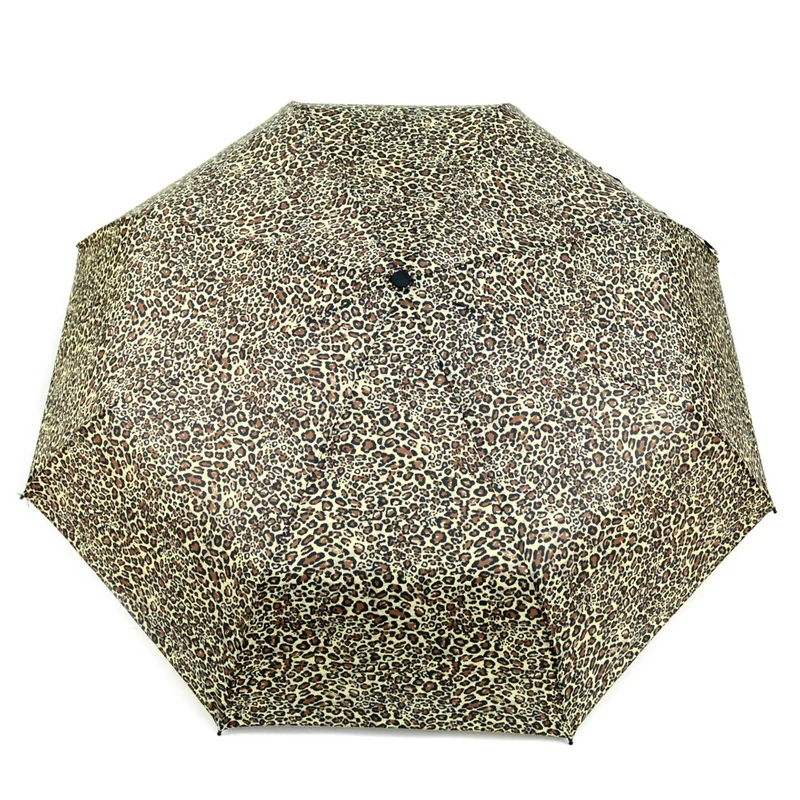 Animal Print Compact Umbrella with Plastic Handle