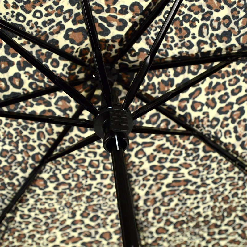Animal Print Compact Umbrella with Plastic Handle