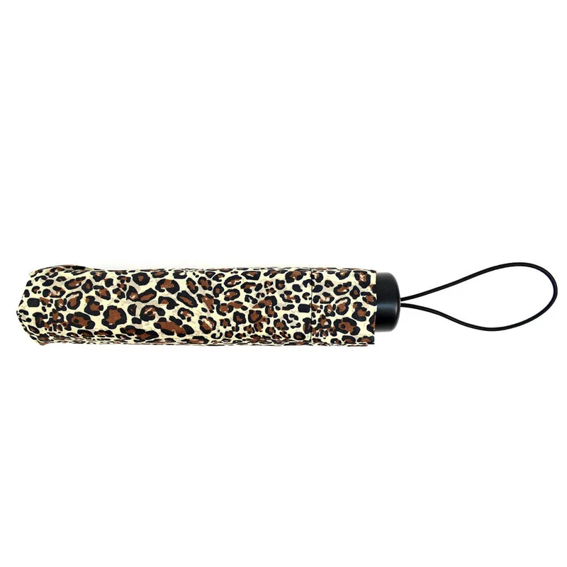 Animal Print Compact Umbrella with Plastic Handle