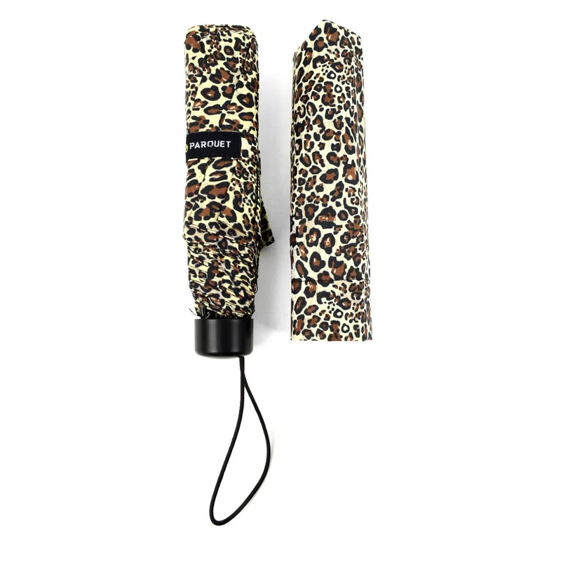 Animal Print Compact Umbrella with Plastic Handle
