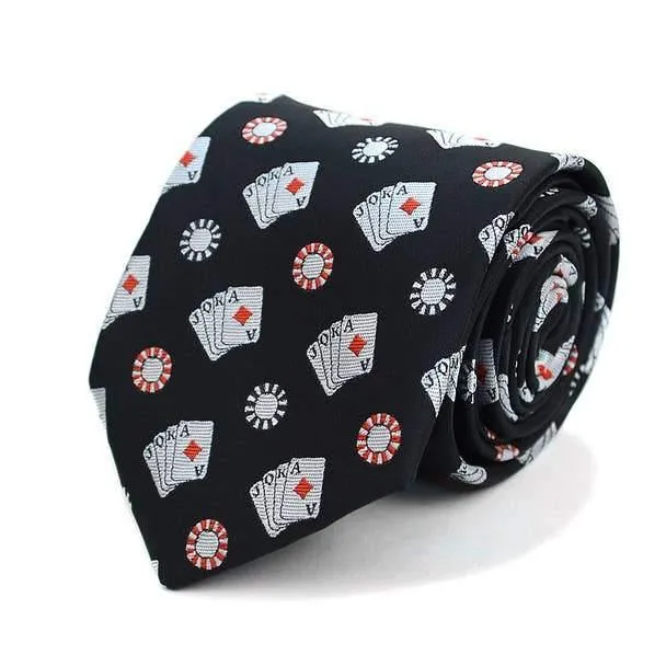 Poker Chips & Cards Novelty Ties