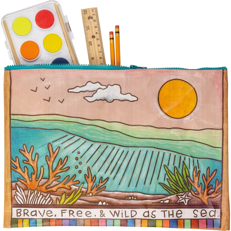 Brave Free & Wild As The Sea - Zipper Folder
