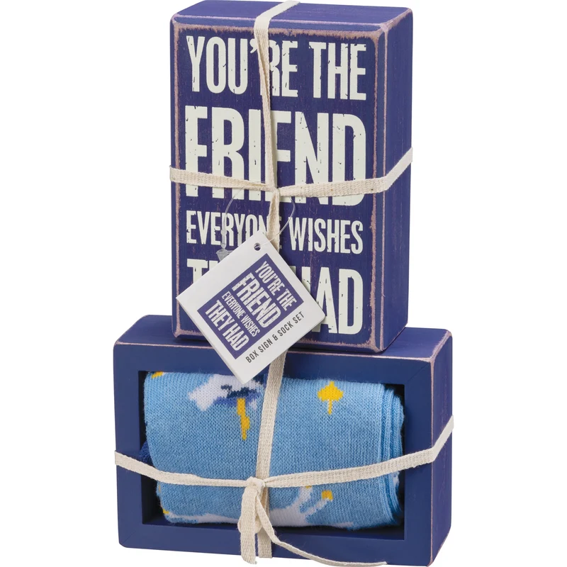 You're The Friend - Box Sign And Sock Set
