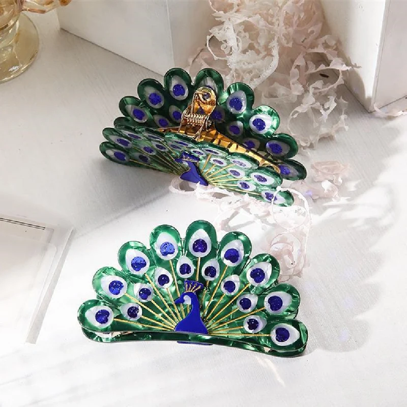 Peacock Hair Clip