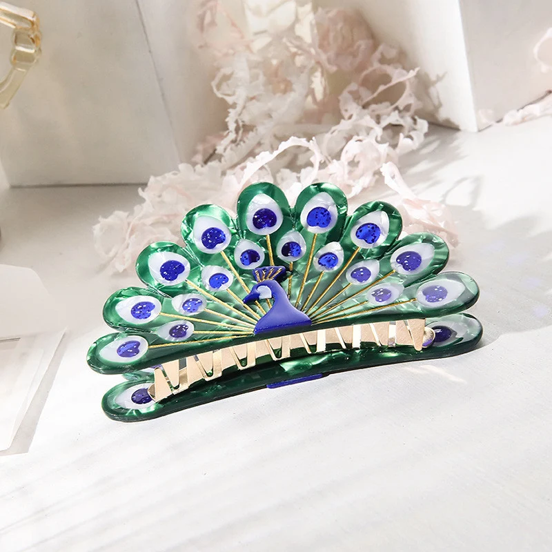 Peacock Hair Clip