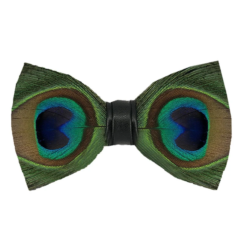 Peacock Feather Bow Tie