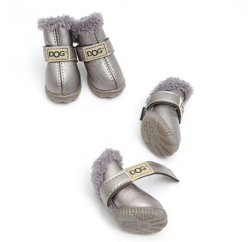 PU Leather Suede Dog Snow Boots