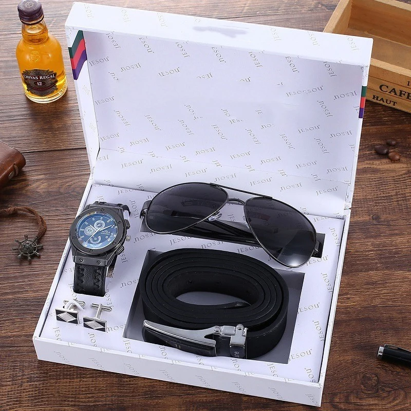 Business Belt Wallet Wrist Watch Pen Gift Box Sets (Mens)