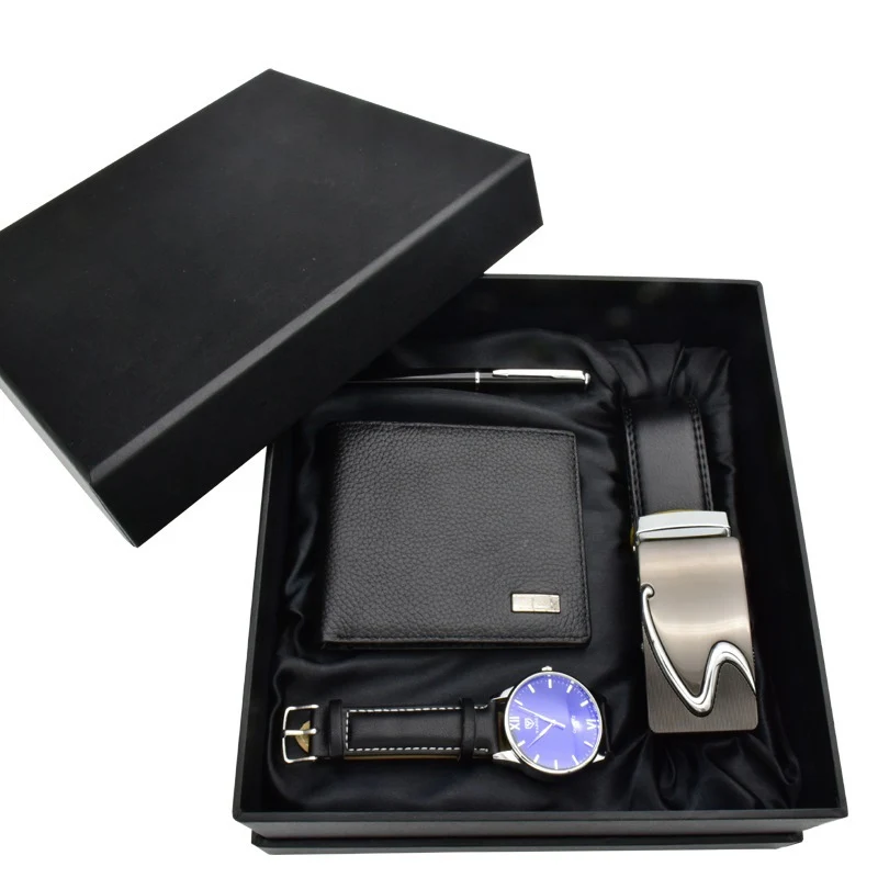 Business Belt Wallet Wrist Watch Pen Gift Box Sets (Mens)